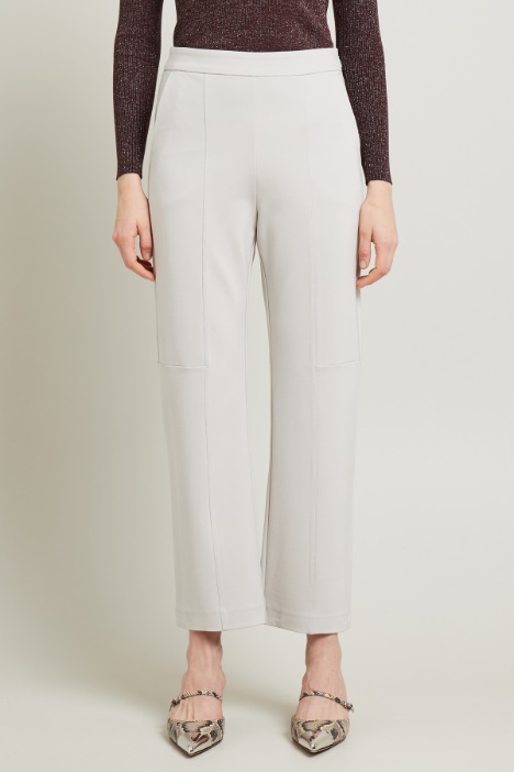 Pantaloni flare in jersey crépe
