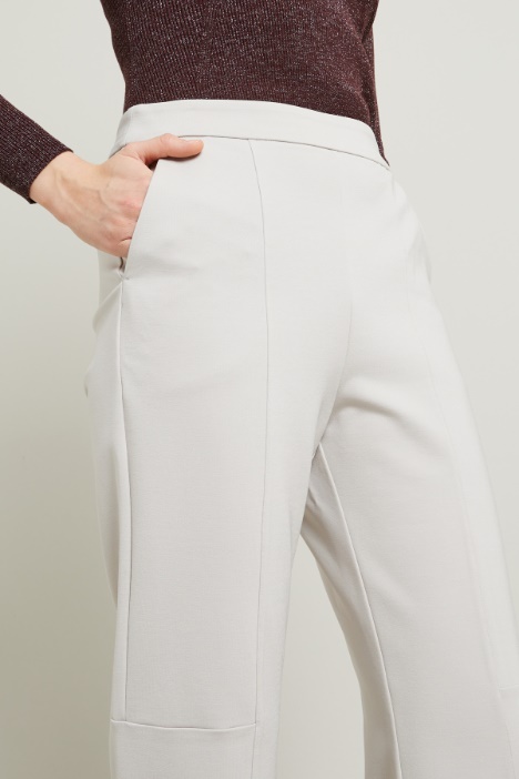 Pantaloni flare in jersey crépe