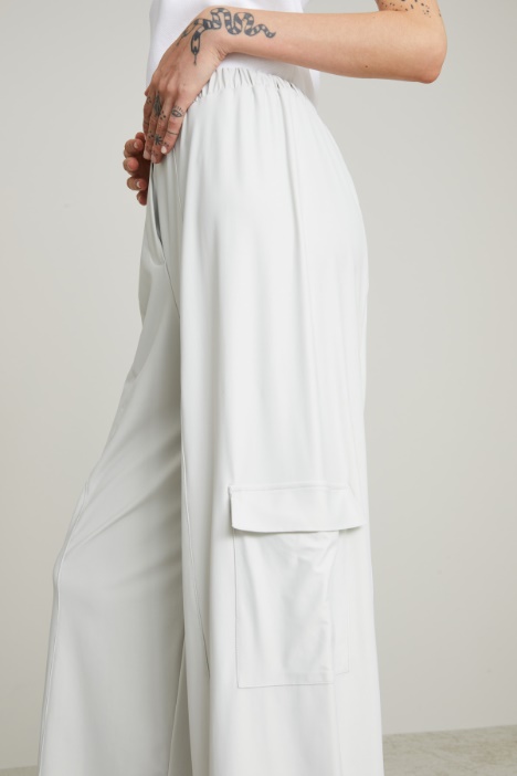 Pantalone cargo in jersey spalmato