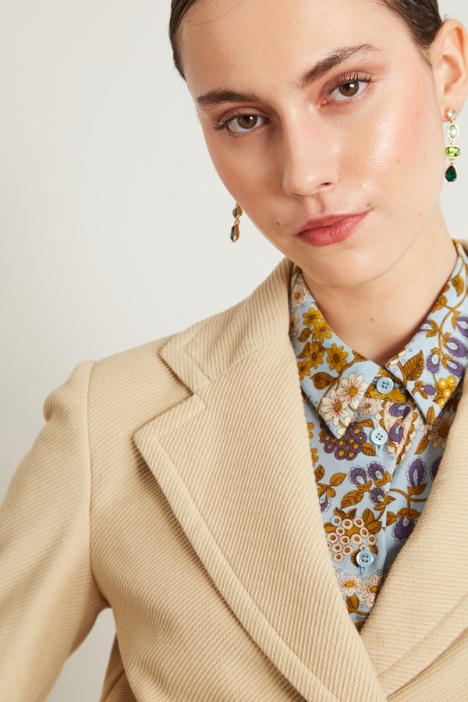 Blazer in jersey diagonale