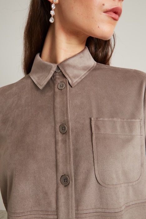 Giacca stile camicia scamosciata