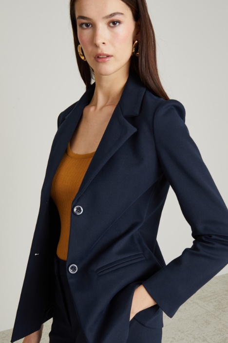 Blazer in jersey brillante