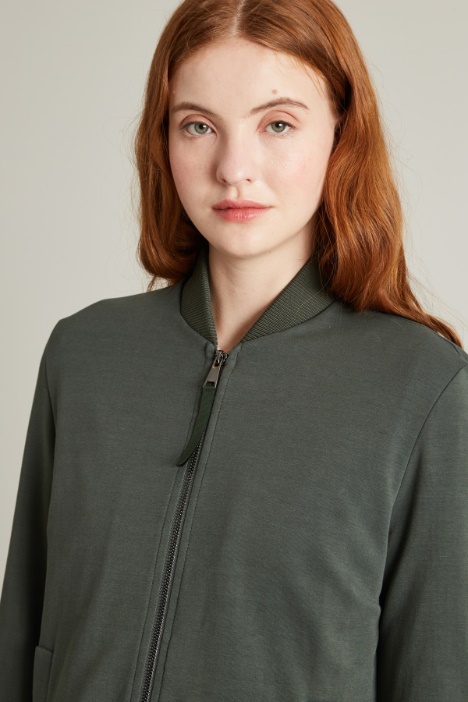 Felpa stile bomber con zip