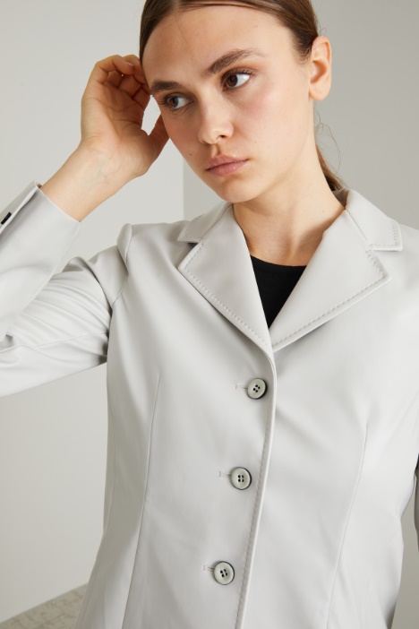 Blazer monopetto in jersey spalmato