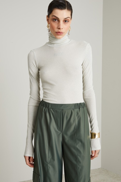 Dolcevita in jersey lamè