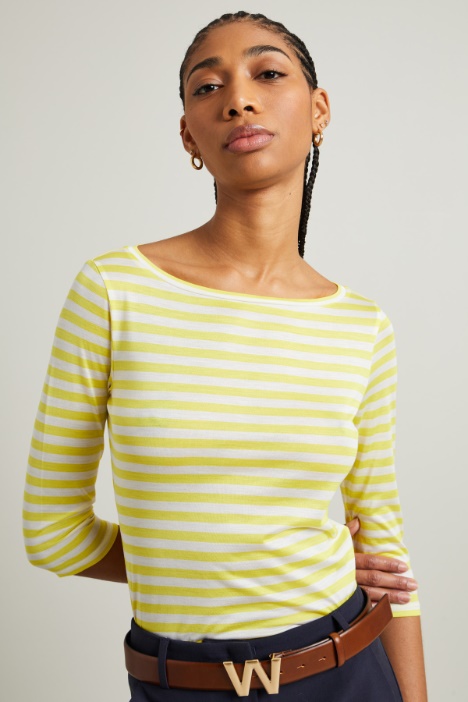 T-shirt in jersey di pura seta