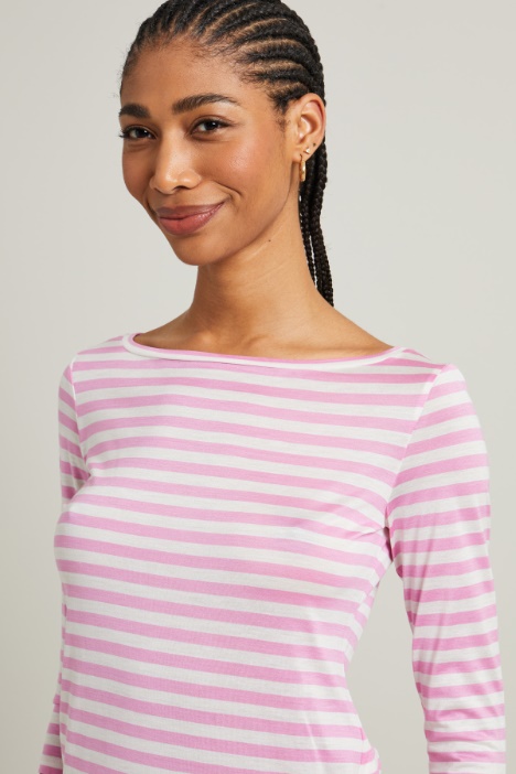 T-shirt in jersey di pura seta