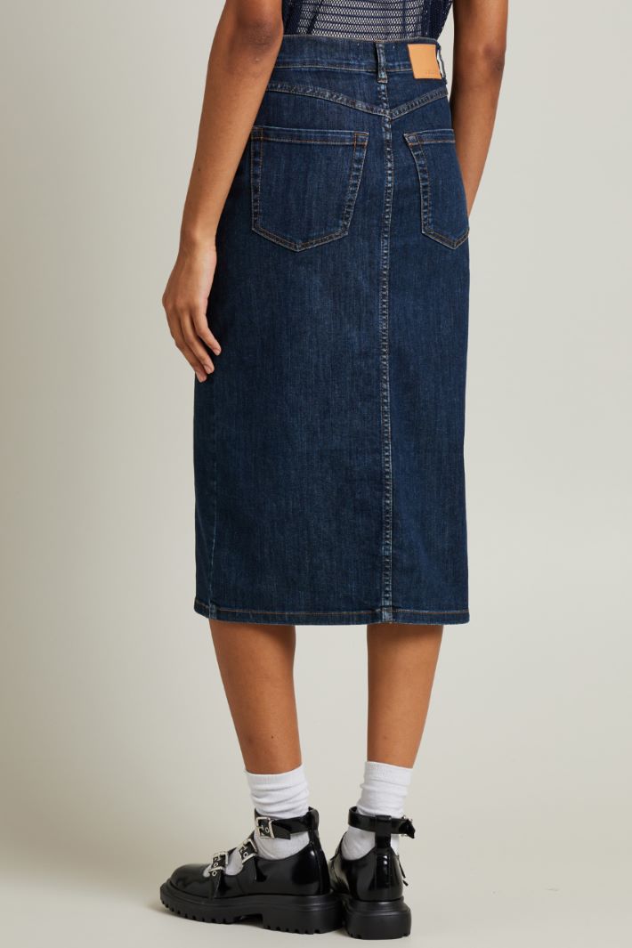 Slit-detail denim skirt Intrend - 2