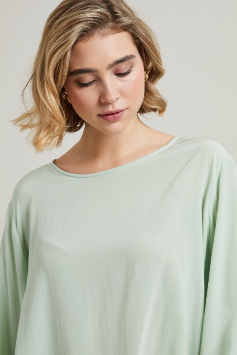 Blusa in crépe de chine
