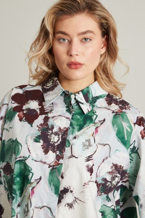 Camicia in popeline a fantasia