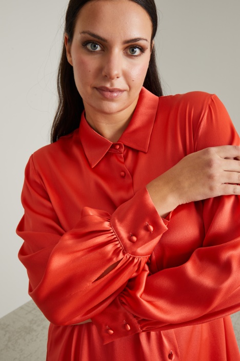 Camicia in raso di misto seta