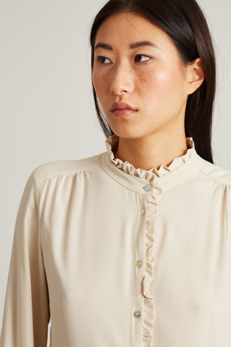 Blusa in crèpe di misto seta