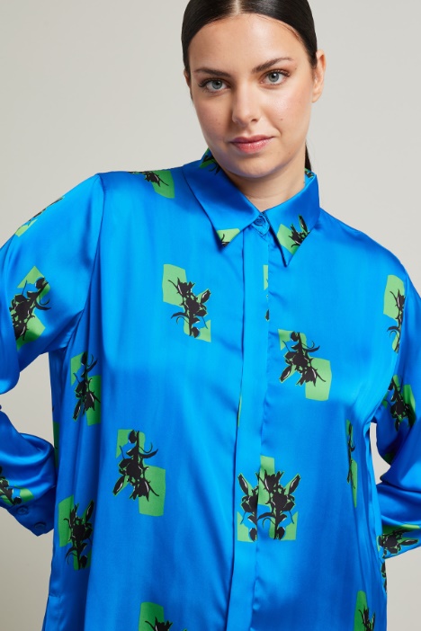 Camicia in raso stampato