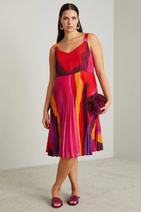 Pleated georgette dress - Intrend
