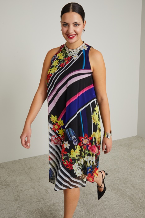 Abito svasato in georgette