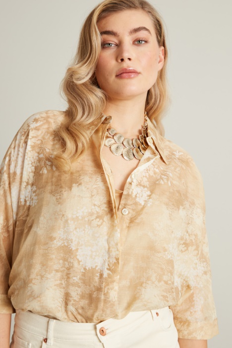Camicia in cotone e seta