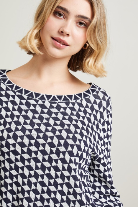 Maglia lunga jacquard