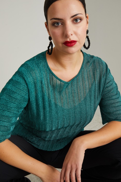 Maglia a coste lamè