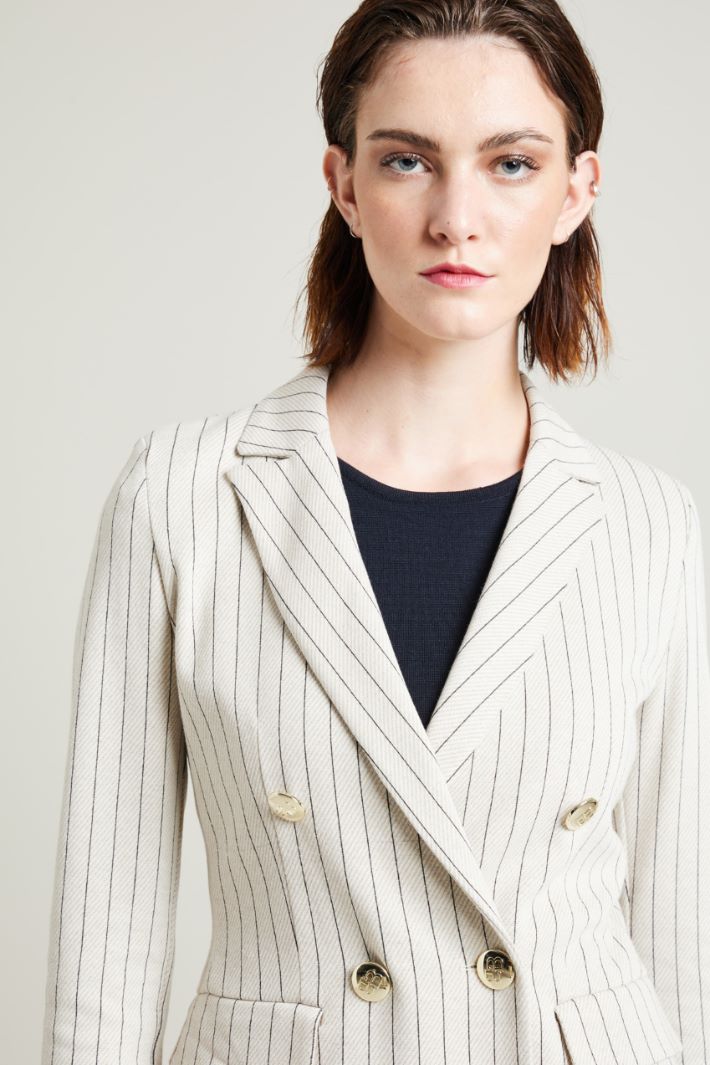 Double-breasted jersey blazer Intrend - 4