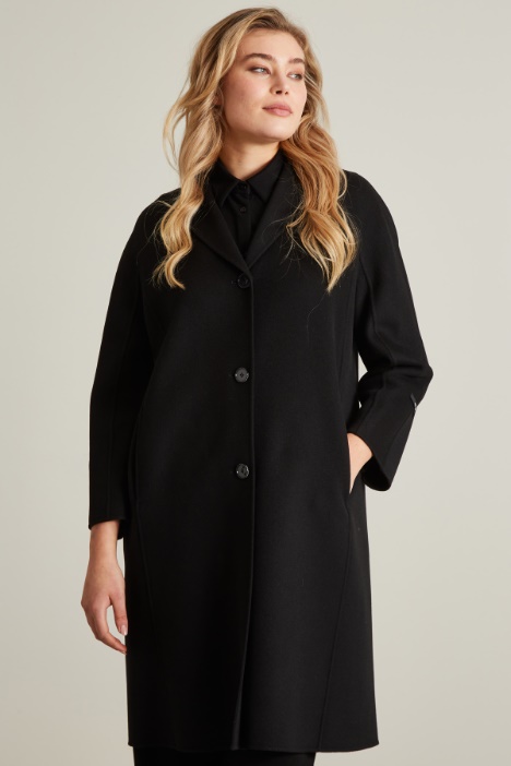 Cappotto dritto in doppio di lana