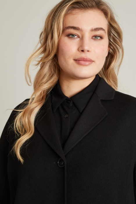 Cappotto dritto in doppio di lana
