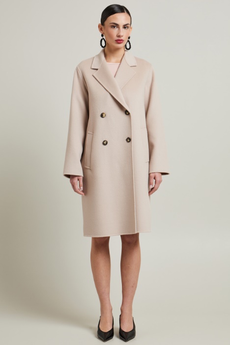 Cappotto dritto in doppio di lana