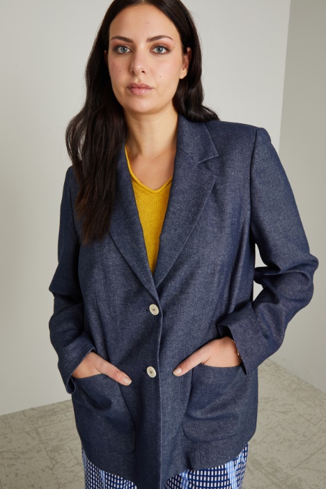 Blazer de mezcla de lino