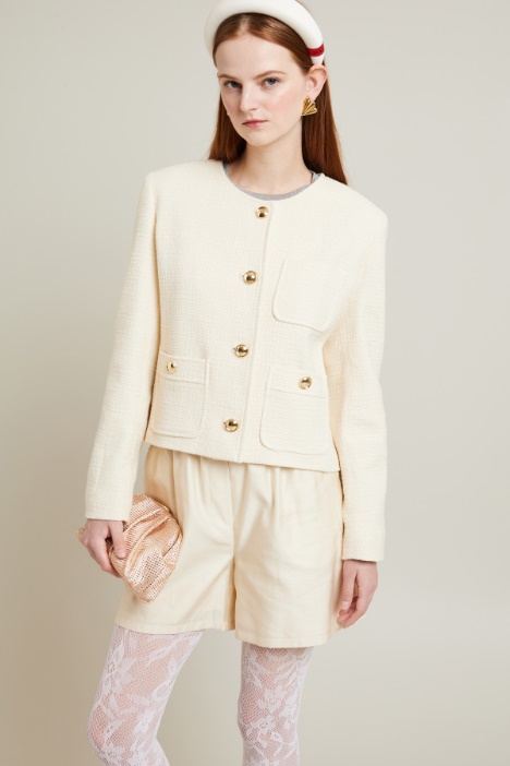 Giacca in tessuto effetto stuoia