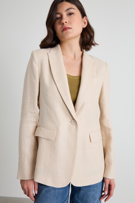 Blazer in tela di puro lino