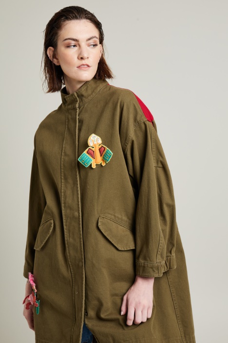 Parka oversize in gabardine