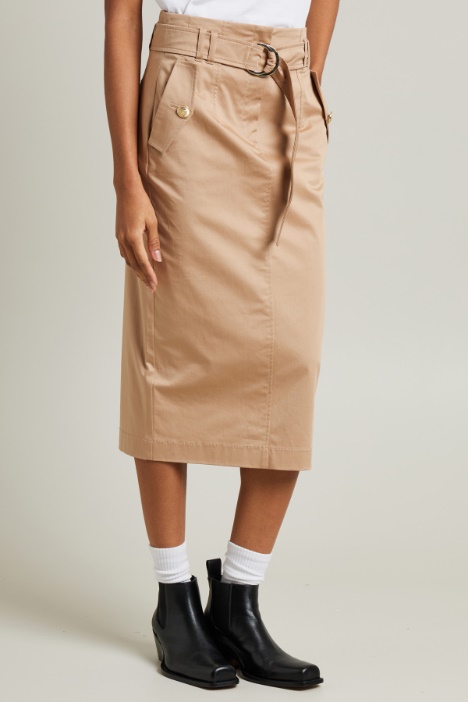 Gonna a tubino in cotone