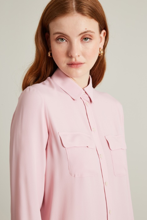 Blusa in crépe di misto seta