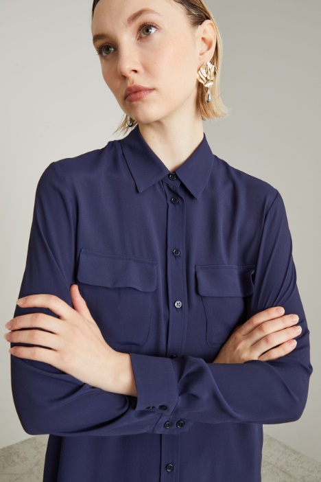 Blusa in crépe di misto seta
