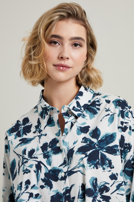 Camicia in popeline a fantasia