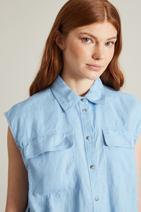 Camicia in lino con cintura