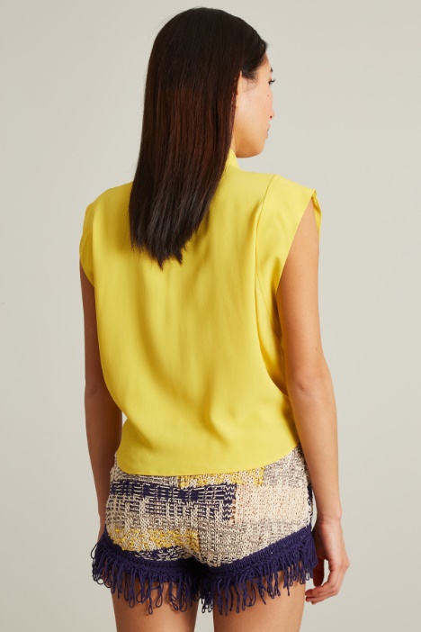 Top in crépe con nodo