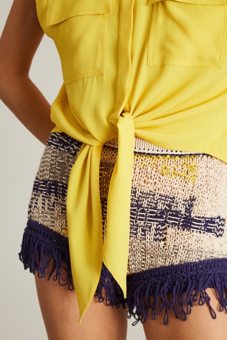 Top in crépe con nodo