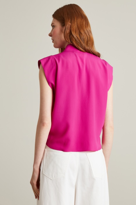 Top in crépe con nodo