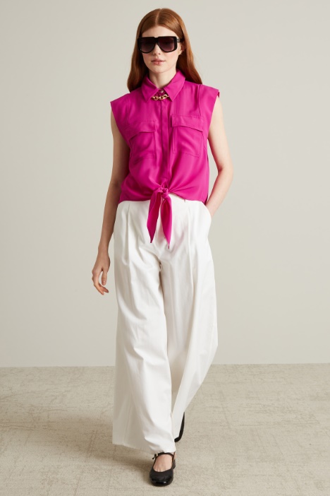 Crepe top with knot Intrend