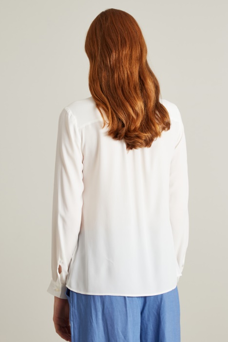 Blusa in crèpe di misto seta