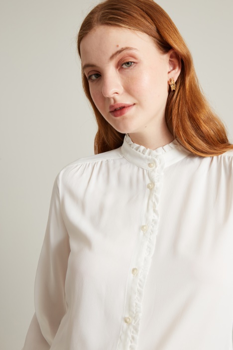 Blusa in crèpe di misto seta
