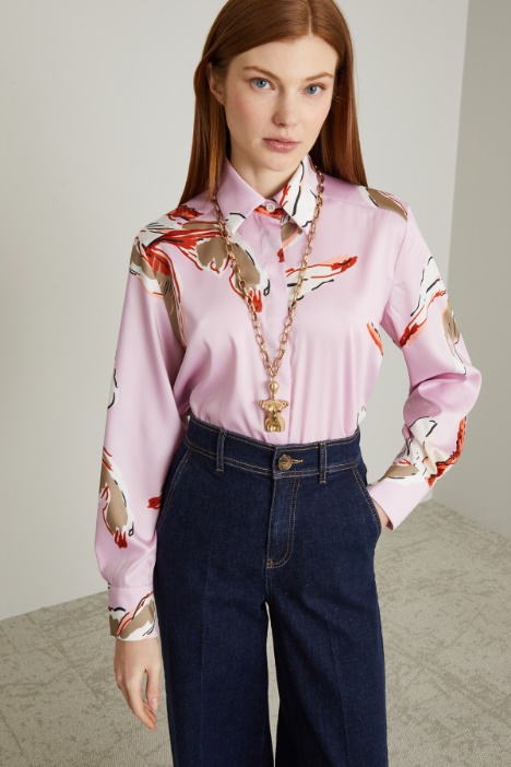 Camicia in twill a fantasia