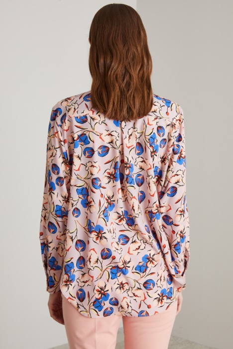 Camicia in twill a fantasia