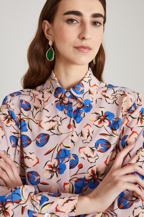 Camicia in twill a fantasia