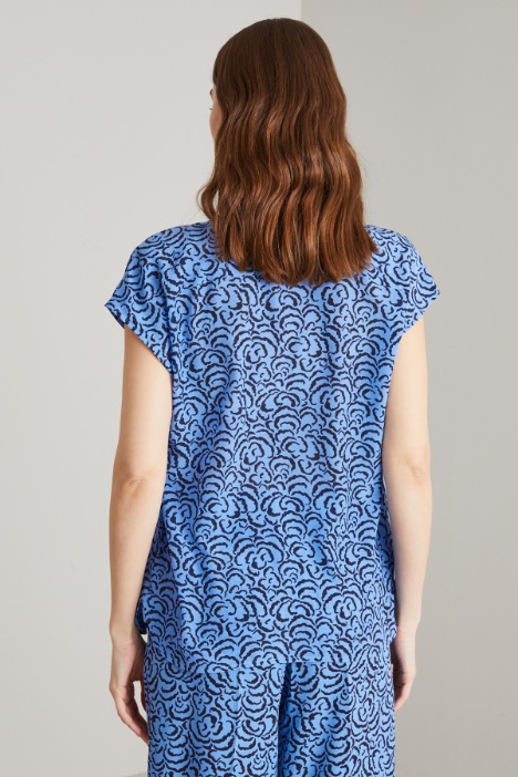 Blusa a mezze maniche in seta