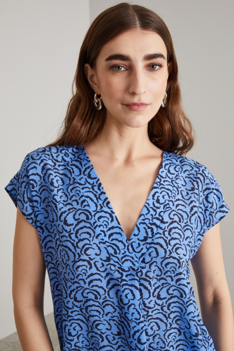 Blusa a mezze maniche in seta