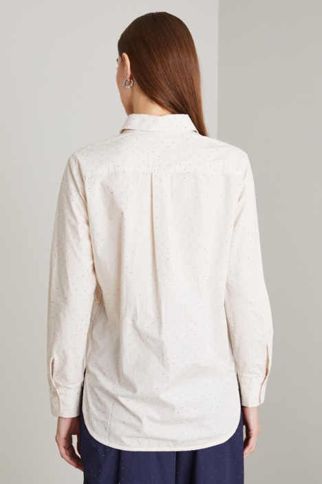 Camicia in popeline con strass