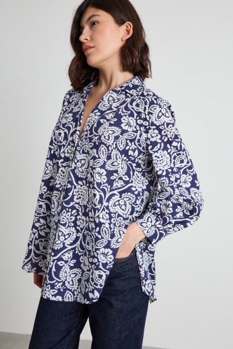 Camisa de muselina estampada