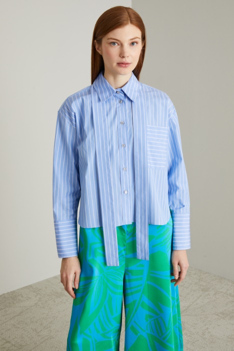 Camicia in popeline con foulard