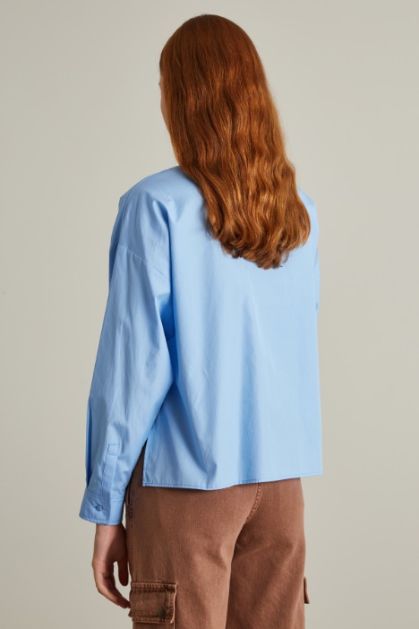 Camicia boxy in popeline a righe